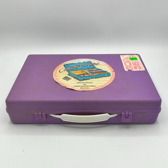 Vintage 1987 Class Case Divided Pencil School Supplies Plastic Case Made in USA - Picture 1 of 12